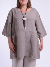 Heavy Linen Tunic - 105151, Tops & Shirts, Pure Plus Clothing, Lagenlook Clothing, Plus Size Fashion, Over 50 Fashion